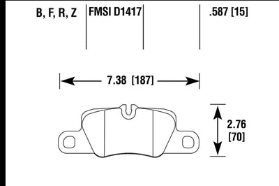 Hawk Performance 2014 Porsche 911 Ceramic Street Rear Brake Pads - Brakes Rotors &