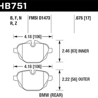 Hawk Performance 2015 BMW 428i Gran Coupe / 11-16 535i / X3/X4 PC Rear Brake Pads - Brakes Rotors &