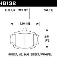 Hawk Performance 62-81 MG MGB Black Race Front Brake Pads - Brakes Rotors &