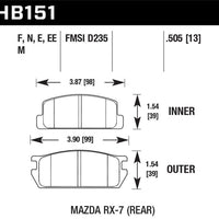 Hawk Performance 81-85 Mazda RX-7 Blue 9012 Rear Race Brake Pads - Brakes Rotors &