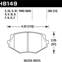 Hawk Performance 94-05 Miata (01-05 Normal Suspension) DTC-50 Race Front Brake Pads D635 - Brakes Rotors &
