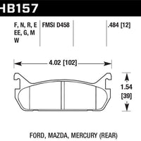 Hawk Performance 94-96 Ford Escort GT/Mercury Tracer HPS 5.0 RearBrake Pads - Brakes Rotors &