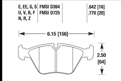 Hawk Performance 95-02 BMW M3/91-93 M5 Front HPS Brake Pads - Brakes Rotors &