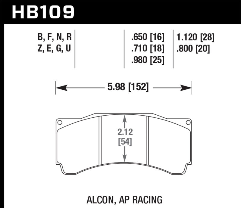 Hawk Performance Alcon TA-6 / AP Racing CP5060-2/3/4/5ST / CP5555 / Rotora FC6 HP + Street Brake Pads - Brakes Rotors &