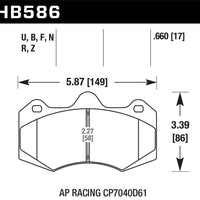 Hawk Performance AP Racing CP7040 Ceramic Street Brake Pads - Brakes Rotors &