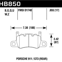 Hawk Performance Audi 14-19 Porsche 911 / 2016 Cayman / 17-19 Panamera PC Rear Brake Pads w/ Carbon Ceramics - Brakes