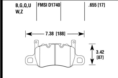 Hawk Performance Audi 14-19 Porsche 911 / 2016 Cayman / 17-19 Panamera PC Rear Brake Pads w/ Carbon Ceramics - Brakes