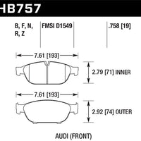 Hawk Performance Audi 2013 A5 Quattro / 12-16 A6 Quattro/A7 Quattro/A8 HPS 5.0 Front Brake Pads - Brakes Rotors &