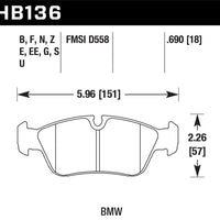 Hawk Performance BMW 318i/318iC/318iS/318Ti/325Ci/325i/325iS/325Xi/328Ci/328iC/328iS/Z3 Race Front Brake Pads - Brakes
