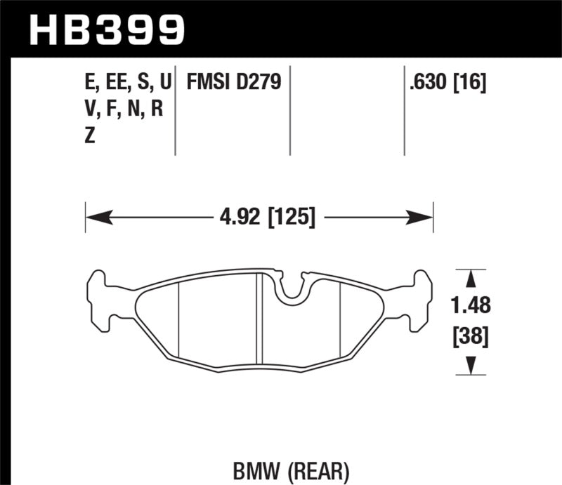 Hawk Performance BMW Motorsport 16mm Thick DTC-60 Rear Race Brake Pads - Brakes Rotors &