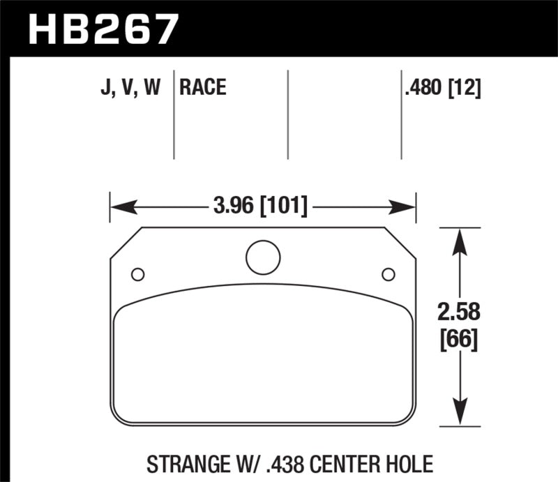 Hawk Performance DTC-50 Brake Pads for Strange Caliper w/ 0.438in Center Hole - Brakes Rotors &