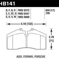 Hawk Performance Ferrari 456GT Rear / Porsche 911 / 911/928/944/968 Front DTC-50 Race Brake Pads - Brakes Rotors &