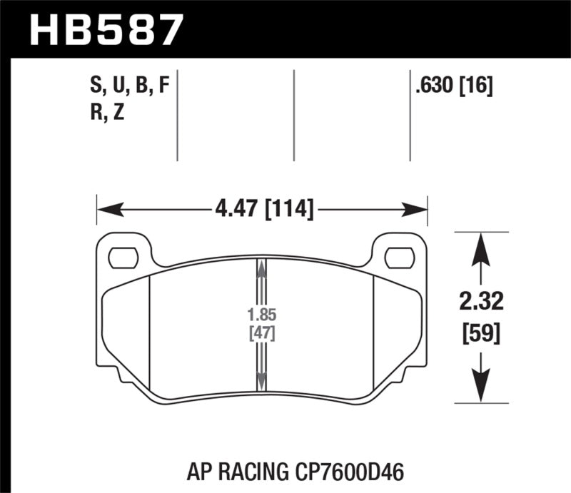 Hawk Performance HPS 5.0 AP Racing CP7600D46 Race Brake Pads - Brakes Rotors &