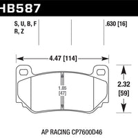 Hawk Performance HPS 5.0 AP Racing CP7600D46 Race Brake Pads - Brakes Rotors &