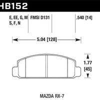 Hawk Performance Mazda RX-7 Black Race Front Brake Pads - Brakes Rotors &