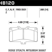 Hawk Performance Mitsubishi 3000 GT VR4/ Dodge Stealth R/T 4WD Ceramic Street Front Brake Pads - Brakes Rotors &