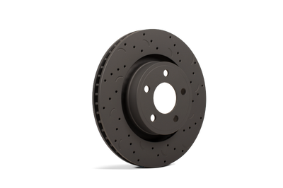 Hawk Performance Talon 2016 Toyota Land Cruiser Drilled and Slotted Front Brake Rotor Set - Brakes Rotors & Pads