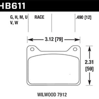 Hawk Performance Willwood 7912 DTC-60 Race Brake Pads - Brakes Rotors &