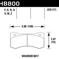 Hawk Performance Wilwood 17mm 6617 Caliper Ceramic Brake Pads - Brakes Rotors &