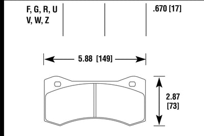 Hawk Performance Wilwood 17mm 6617 Caliper Ceramic Brake Pads - Brakes Rotors &