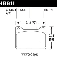 Hawk Performance Wilwood 7912 DTC-30 Race Brake Pads - Brakes Rotors &