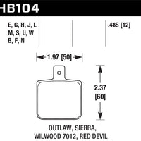 Hawk Performance Wilwood DL Single Black Brake Pads - Brakes Rotors &