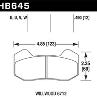 Hawk Performance Wilwood DynaPro 6 (Type 6712) DTC-70 Brake Pads - Brakes Rotors &