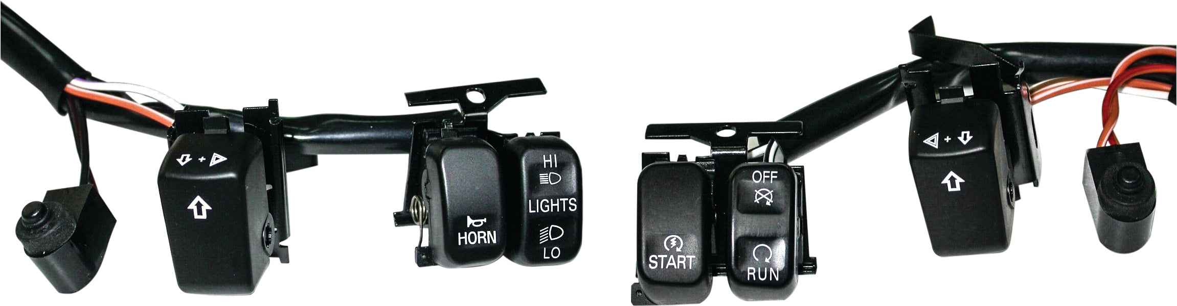 HARDDRIVE Hbar Switch Kit Blk/Wht Lettrs Xl 07 13 Fx 11 Softail - Switches
