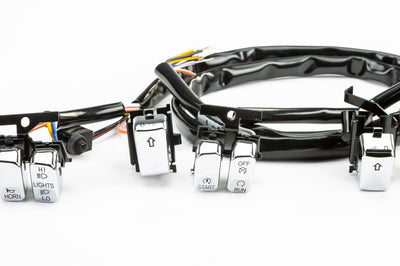 HARDDRIVE Hbar Switch Kit Chr/Blk Lettrs Xl 07 13 Fx 11 Softail - Switches