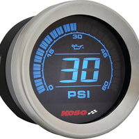 Koso Hd-02 Series Gauge Kit Black Bezel Oil Temp - Silver - Harddrive Products