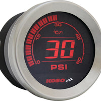 Koso Hd-02 Series Gauge Kit Black Bezel Oil Temp - Silver - Harddrive Products