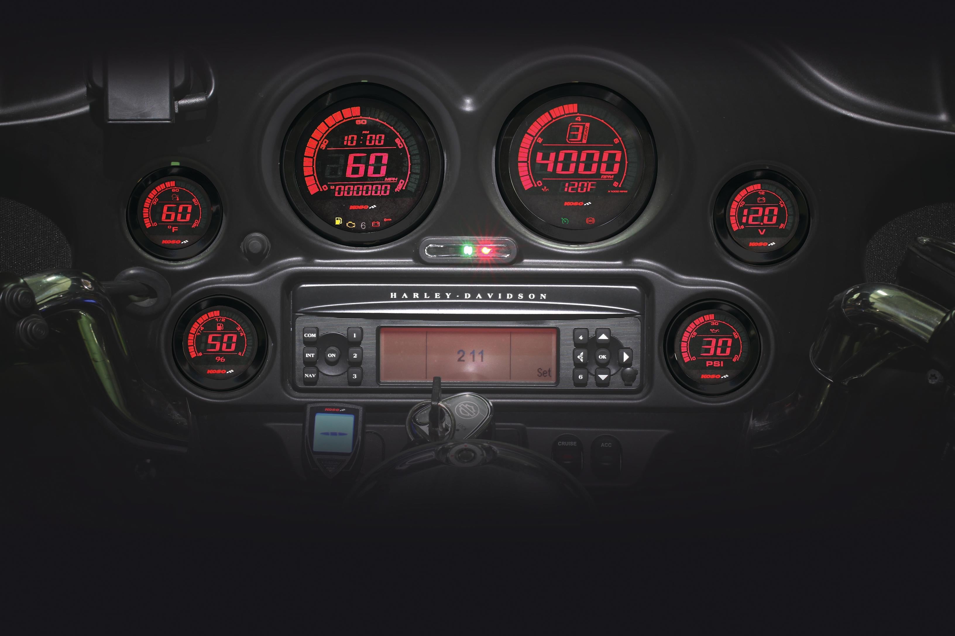Koso Hd-02 Series Gauge Kit Black Bezel Oil Temp - Harddrive Products