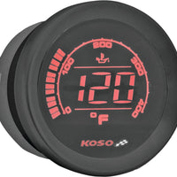 KOSO Hd 02t 2’’ Oil Temp Gauge Black Bezel - Gauges/Meters