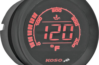 KOSO Hd 02t 2’’ Oil Temp Gauge Black Bezel - Gauges/Meters