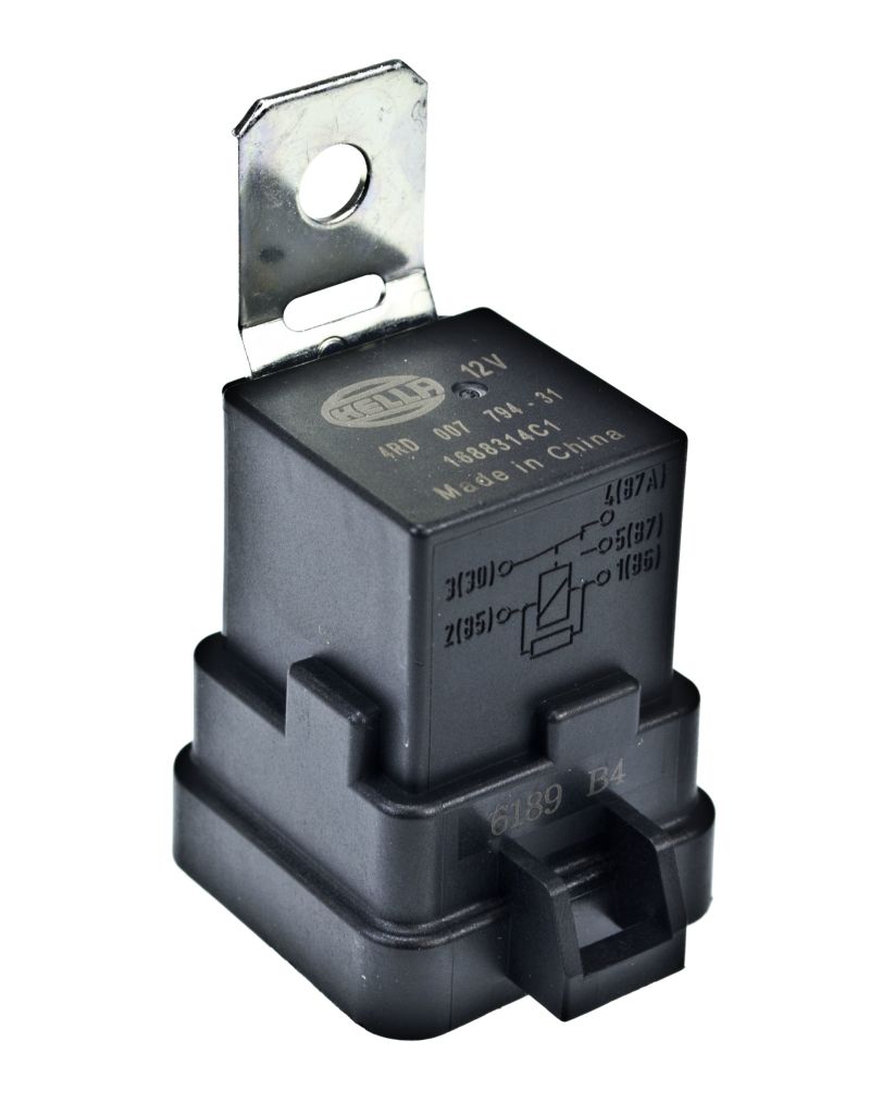 Hella 12V 20/40 Amp SPDT RES Relay with Weatherproof Bracket - Single - Lights