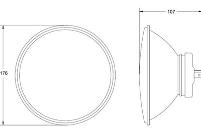 Hella 178mm (7in) H4 12V 60/55W Single High/Low Beam Headlamp - Lights