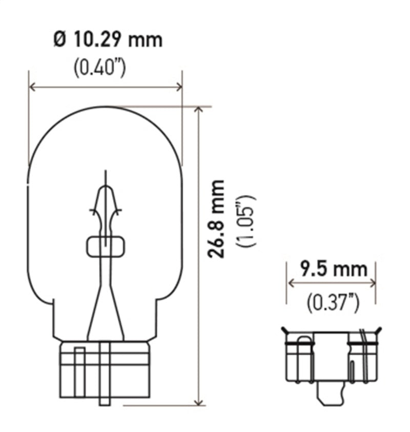Hella Bulb 2825 12V 5W 4CP W2.1x9.5d T3.25 - Lights