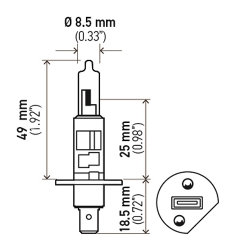 Hella Bulb H1 12V 55W P14.5s T2.5 LONGLIFE - Lights
