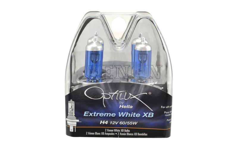 Hella Optilux 12V 60/55W H4/9003 P43t Extreme White XB Bulb (Pair) - Lights