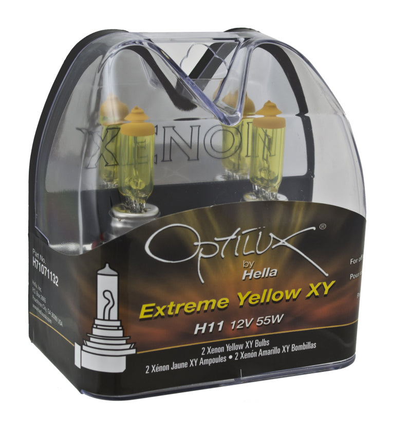 Hella Optilux H11 55W XY Extreme Yellow Bulbs (Pair) - Lights
