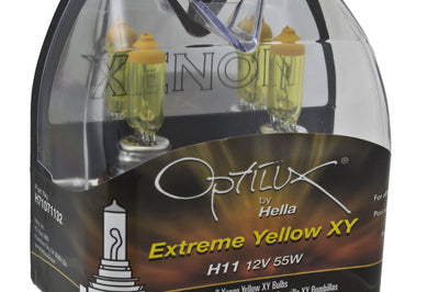 Hella Optilux H11 55W XY Extreme Yellow Bulbs (Pair) - Lights