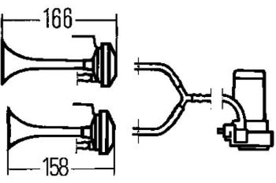 Hella Twin Trumpet Horn Kit 12V 240W 795-800Hz 118dB - Exterior Styling