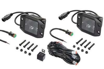 Hella Universal Black Magic 3.2in L.E.D. Cube Kit - Flood Beam (Flush Mount) - Lights