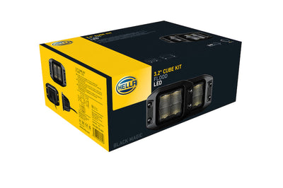 Hella Universal Black Magic 3.2in L.E.D. Cube Kit - Flood Beam (Flush Mount) - Lights