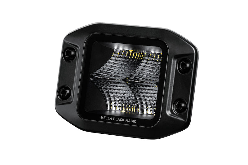 Hella Universal Black Magic 3.2in L.E.D. Cube Kit - Flood Beam (Flush Mount) - Lights