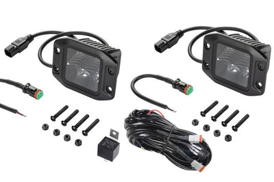 Hella Universal Black Magic 3.2in L.E.D. Cube Kit - Flood Beam (Flush Mount) - Lights