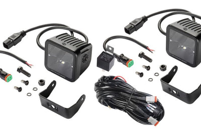 Hella Universal Black Magic 3.2in L.E.D. Cube Kit - Flood Beam (Long Range) - Lights
