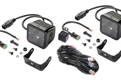 Hella Universal Black Magic 3.2in L.E.D. Cube Kit - Flood Beam (Long Range) - Lights
