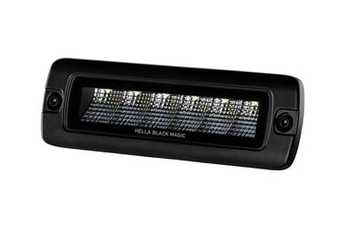 Hella Universal Black Magic 6 L.E.D. Flush Mount Mini Light Bar - Flood Beam - Lights