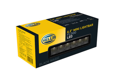 Hella Universal Black Magic 6 L.E.D. Mini Light Bar - Flood Beam - Lights